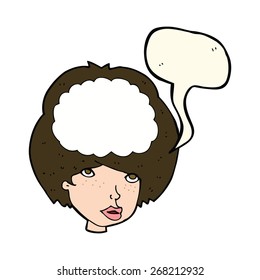 cartoon empty headed woman with speech bubble