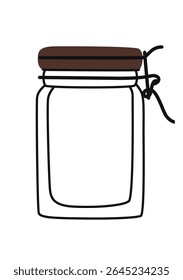 Cartoon empty jar for food storage. Vector flat illustration. White background.