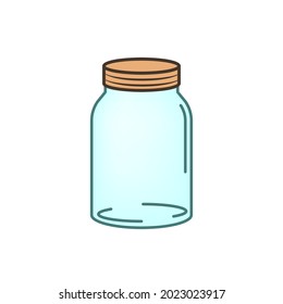 Icono de tarro vacío de caricatura. Imagen de cliente aislada en fondo blanco