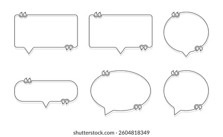 Cartoon empty outlined comic style speech bubbles set on a transparent background. Hand drawn pop art, vintage speech clouds, thinking bubbles, and conversation text elements. Vector illustration