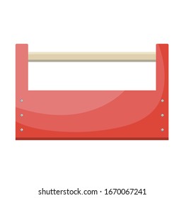 Cartoon empty red toolbox . Vector illustration