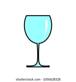 cartoon empty wine glass vector symbol isolated on white background