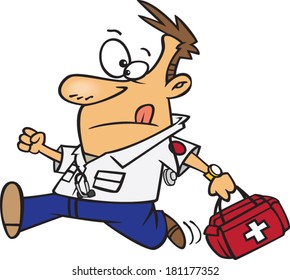 Cartoon EMT Man Running