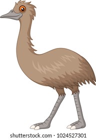 cartoon emu isolated on white background