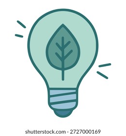 Lâmpada de poupança de energia de desenhos animados eco amigável design de modelo de ilustração de vetor de cor plana