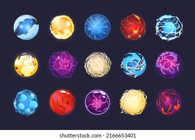 Cartoon Energy Spheres Magic Fantasy Orb Stock Vector (Royalty Free ...