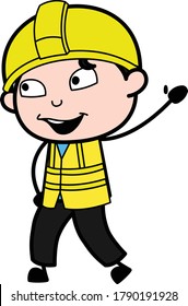Cartoon Engineer sagt Hallo Design