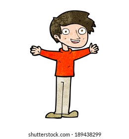 cartoon enthusiastic man