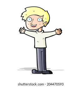 cartoon enthusiastic man