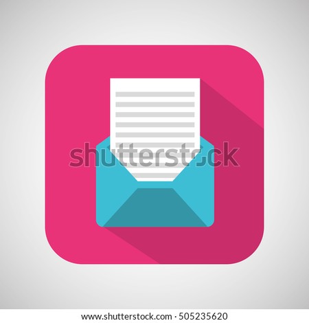 cartoon envelope email mail with shadow and pink background vector illustration Stock photo © 