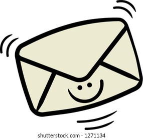 cartoon envelope smiling