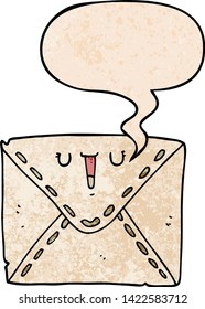 Cartoon-Umschlag mit Sprachblase im Retro-Stil