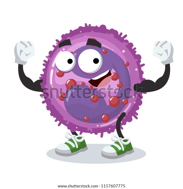 Cartoon Eosinophil Cell Mascot Shows Strength Stock Vector (Royalty ...