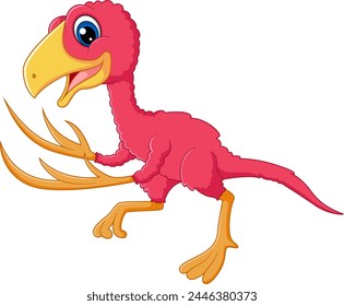 Cartoon epidendrosaurus on white background of illustration