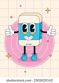 Cartoon eraser character with thumbs up Vector