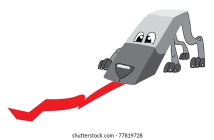 Cartoon eraser in the form of dog washes wrong line