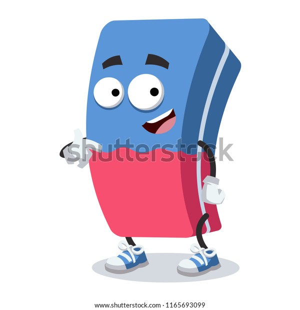 Cartoon Eraser Mascot Showing Himself On Stock Vector (Royalty Free ...