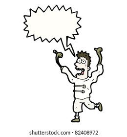 cartoon escaped lunatic