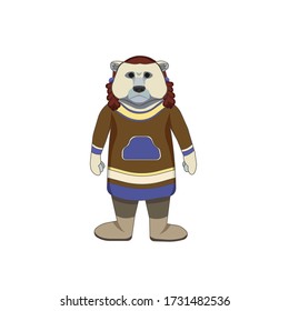 Cartoon Eskimo Eisbär als Vektorgrafik, die in Kultur- und Modethemen gut sein kann, als Druck oder Symbol, auch als Gestaltungselement oder als Originalkunst.