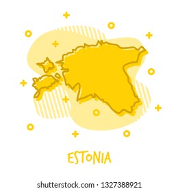 Cartoon Estonia Map