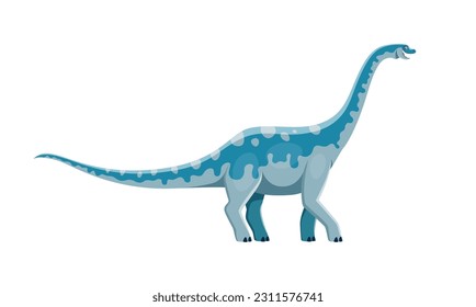 Cartoon Euhelopus dinosaur character. Extinct monster or creature, ancient wildlife lizard or dinosaur isolated vector cute personage. Cretaceous era prehistoric herbivore reptile with long neck