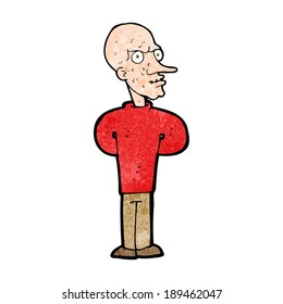 cartoon evil bald man