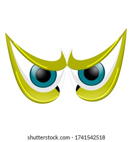 Cartoon of a evil blue eyes - Vector