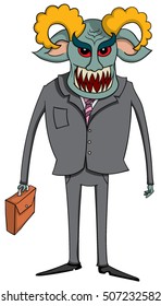 Cartoon evil businessman