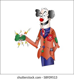 cartoon evil clown, vector