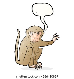 cartoon evil monkey with speech bubble
