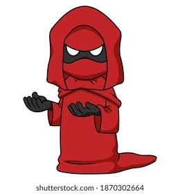 Cartoon Evil Red Hooded Character Illustration