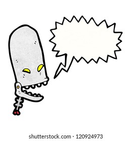 cartoon evil robot head