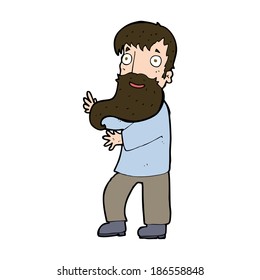 cartoon excited bearded man
