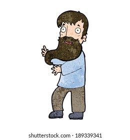cartoon excited bearded man