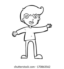 cartoon excited boy