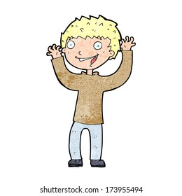 cartoon excited boy