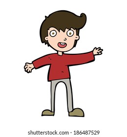 cartoon excited boy