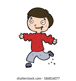 cartoon excited boy