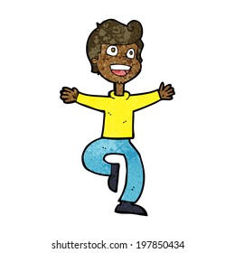 cartoon excited boy