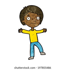 cartoon excited boy