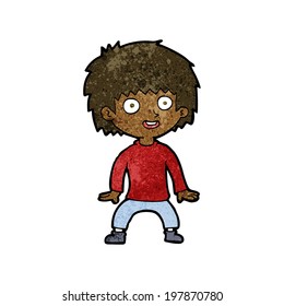 cartoon excited boy