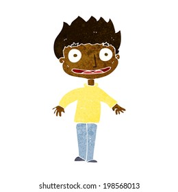 cartoon excited boy