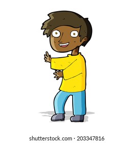 cartoon excited boy