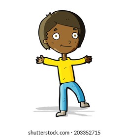 cartoon excited boy
