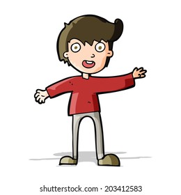 cartoon excited boy