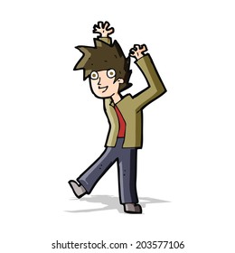 cartoon excited boy