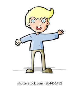 cartoon excited boy