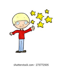 cartoon excited boy