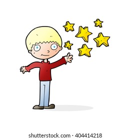 cartoon excited boy
