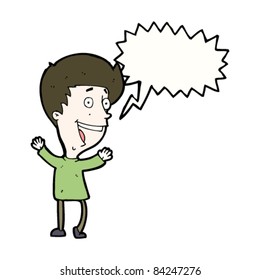 cartoon excited boy